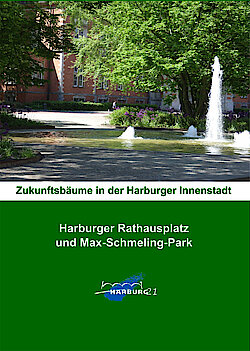 Buchcover von Zukunftsbäume in der Harburger Innenstadt (Foto und Layout Gisela Baudy)